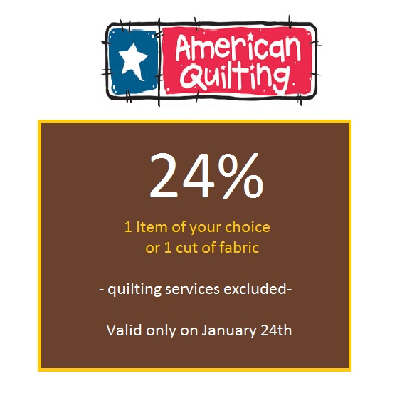 January 24th: Visit your local Quilt Shop Day!